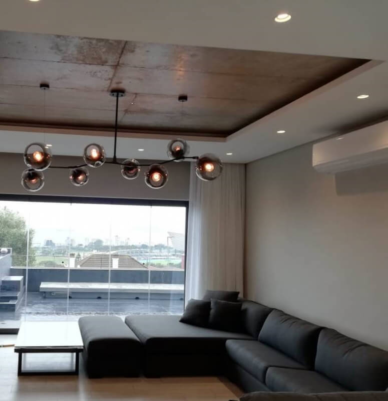 Amador Classic Branch 8 Light Smoke or Amber Glass Pendant Light - Lighting.co.za