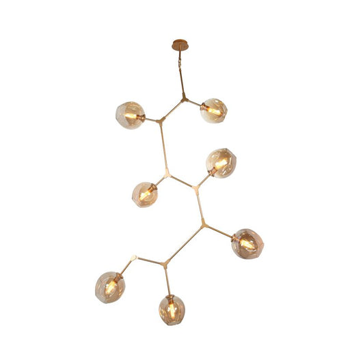 Amador Vertical Branch 7 Light Smoke or Amber Glass Pendant Light - Lighting.co.za