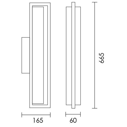 Giada Black Mirror Spazio LED Wall Light - Lighting.co.za