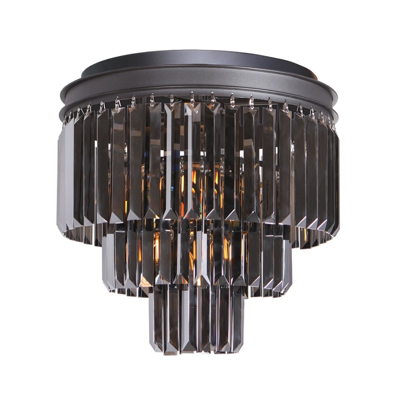 Grace Small Black Or Gold K9 Crystal 3 Tier Ceiling Light - Lighting.co.za