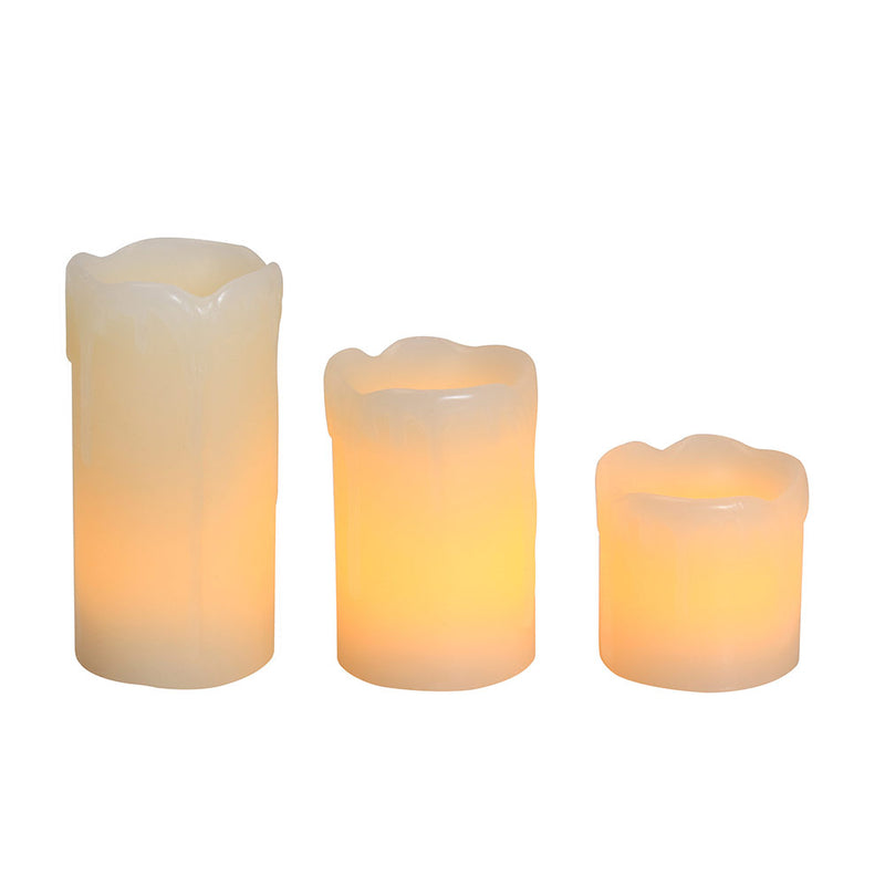 LED Candle Flameless Dripping Effect 3 Piece - Lighting.co.za