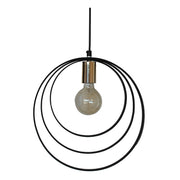 Halo 3 Ring Black and Gold Pendant Light - Lighting.co.za