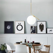 Hampton Gold or Chrome And White Glass Pendant Light 3 Sizes - Lighting.co.za