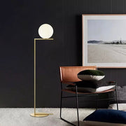 Hampton Frosted Glass and Gold Nordic Floor Lamp - Lighting.co.za