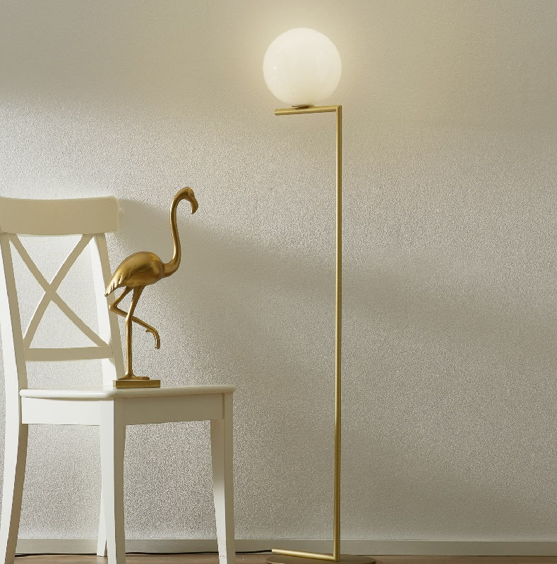 Hampton Frosted Glass and Gold Nordic Floor Lamp - Lighting.co.za