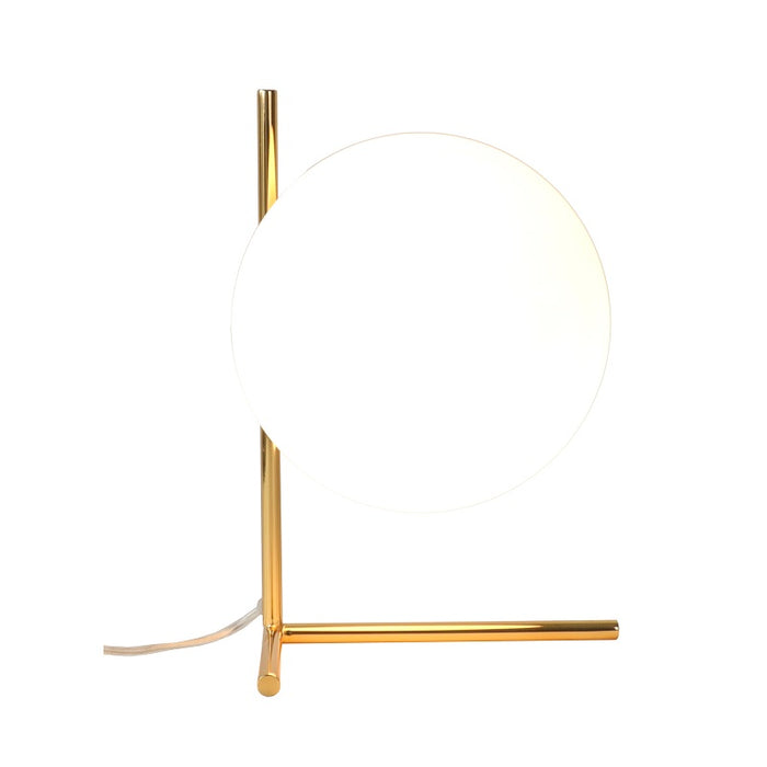 Hampton Short Frosted Glass and Gold Nordic Table Lamp - Lighting.co.za