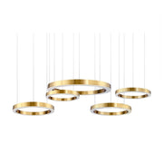 Hoop Brushed Brass LED Ring Pendant Light 3 Sizes - Lighting.co.za