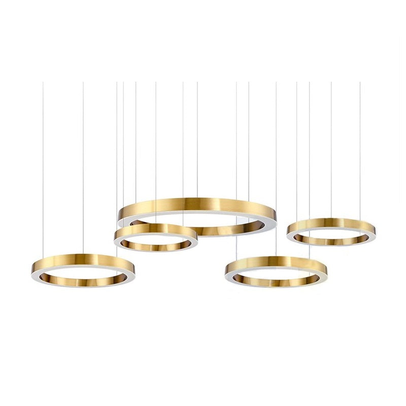 Hoop Brushed Brass LED Ring Pendant Light 3 Sizes - Lighting.co.za