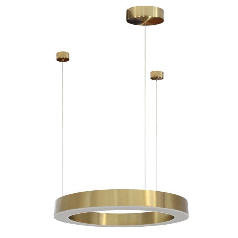 Hoop Brushed Brass LED Ring Pendant Light 3 Sizes - Lighting.co.za