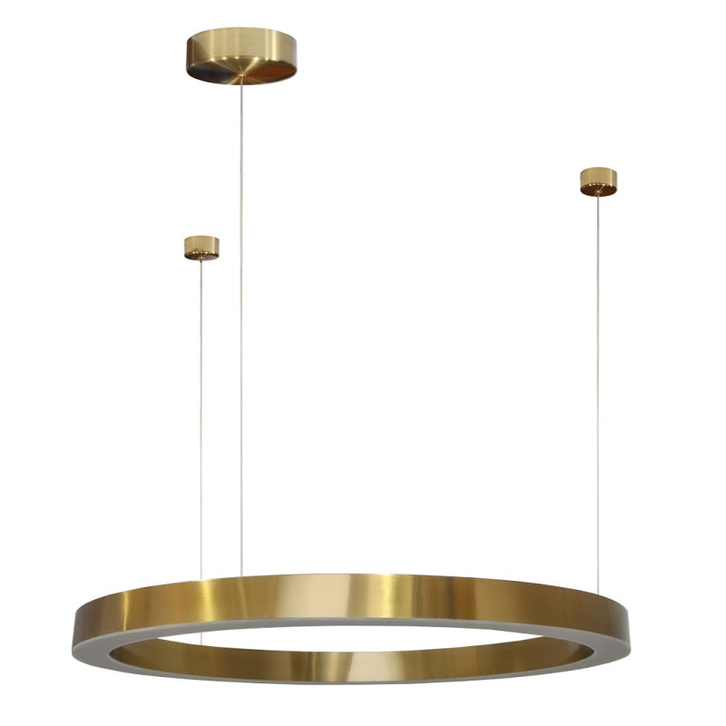 Hoop Brushed Brass LED Ring Pendant Light 3 Sizes - Lighting.co.za