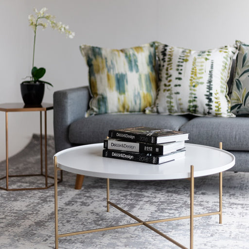 Floating White and Gold Coffee Table - Lighting.co.za