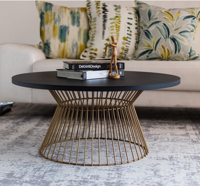 Bowie Black Gold Coffee Table - Lighting.co.za