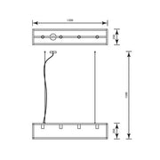 Collins Black Or Copper 4 Light Rectangular Bar Pendant Light - Lighting.co.za