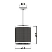 Aron Tall Crystal and Black Mesh Shade Pendant Light - Lighting.co.za