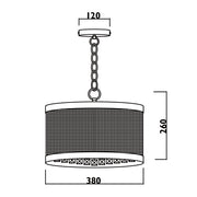 Aron Crystal and Black Mesh Shade Pendant Light - Lighting.co.za