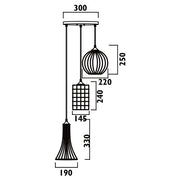 Grid 3 Light Black Wire Pendant Light - Lighting.co.za
