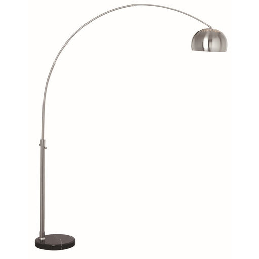 Nordic Curva Satin Chrome And Black Arco Adjustable Floor Lamp - Lighting.co.za