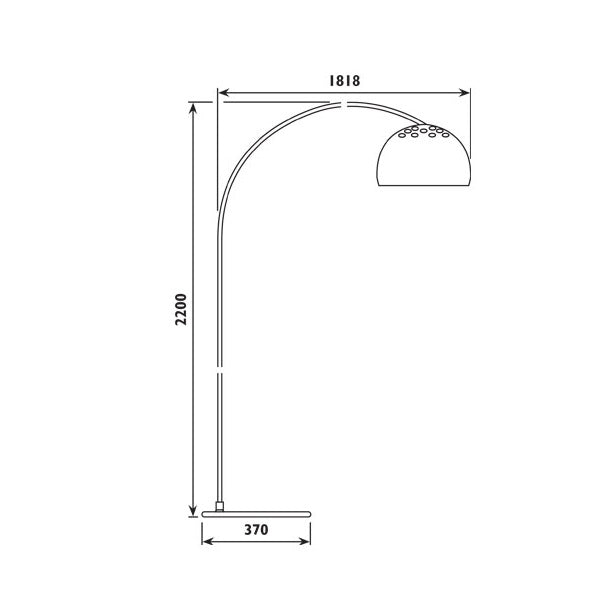 Nordic Curva Satin Chrome And Black Arco Adjustable Floor Lamp - Lighting.co.za