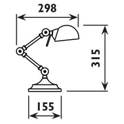 Ari Black or Cream Adjustable Vintage Desk Lamp - Lighting.co.za