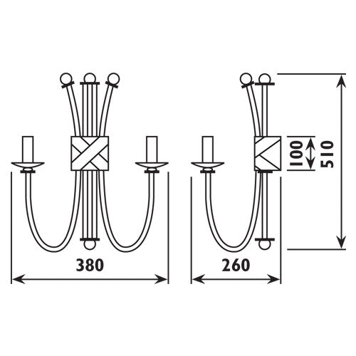 Bali 2 Light Antique Bronze Wall Light - Lighting.co.za