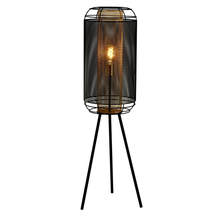 Jambi Black and Gold Mesh Tripod Floor Lamp - Lighting.co.za