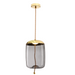 Droplet Amber | Smoke Glass Bee Hive LED Gold And Rope Pendant Light - Lighting.co.za