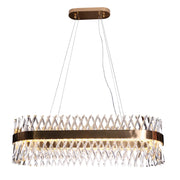 Lira Gold And Clear K9 Crystal LED Oval Chandelier - Lighting.co.za