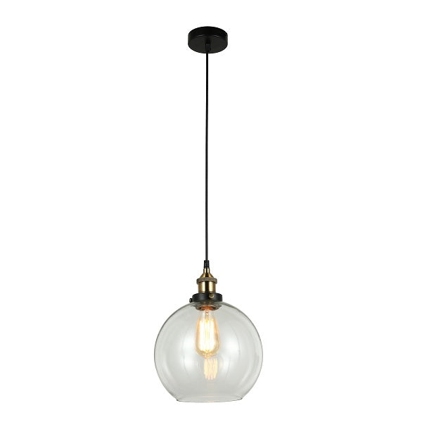 Cloche Antique Brass And Clear Glass Dome Pendant Light In 3 Sizes - Lighting.co.za