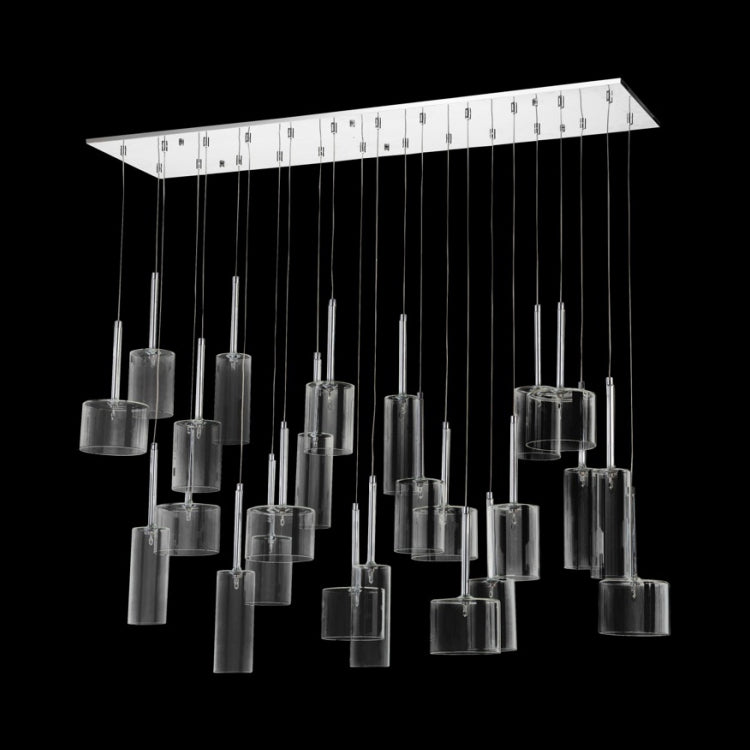Francis 24 Light Chrome And Clear Glass Rectangular Cluster Pendant Light - Lighting.co.za