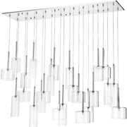 Francis 24 Light Chrome And Clear Glass Rectangular Cluster Pendant Light - Lighting.co.za