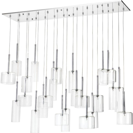 Francis 24 Light Chrome And Clear Glass Rectangular Cluster Pendant Light - Lighting.co.za