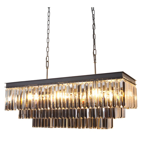 Laurel Rectangular K9 Smoke Crystal Chandelier - Lighting.co.za