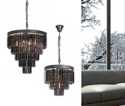Grace Small Black Or Gold K9 Crystal 3 Tier Chandelier - Lighting.co.za
