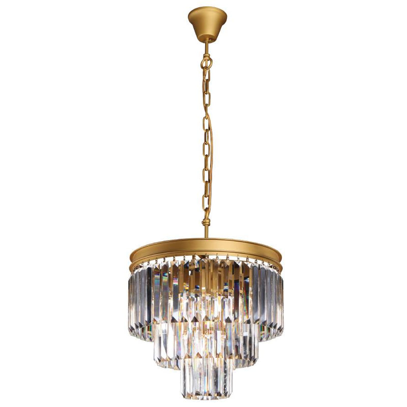 Grace Small Black Or Gold K9 Crystal 3 Tier Chandelier - Lighting.co.za