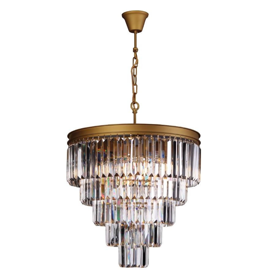 Grace Large Black Or Gold K9 Crystal 5 Tier Chandelier — Lighting