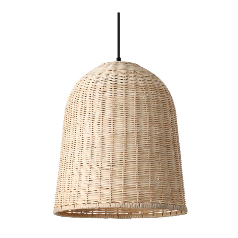 Tilda Woven Rattan Basket Dome Pendant Light —