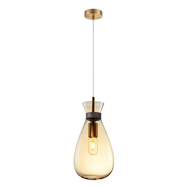 Pouch Amber Or Smoke Glass Pendant Light - Lighting.co.za