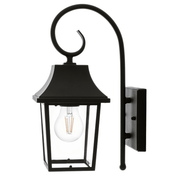 Oxford Black And Clear Glass Outdoor Lantern Wall Light - Outdoor Lights - Lighting.co.za