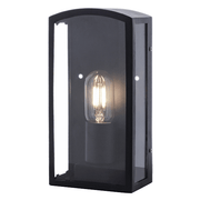 Bridgewater Black And Glass Outdoor Wall Light - Outdoor Lights - Lighting.co.za