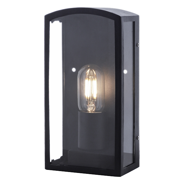 Bridgewater Black And Glass Outdoor Wall Light - Lighting.co.za