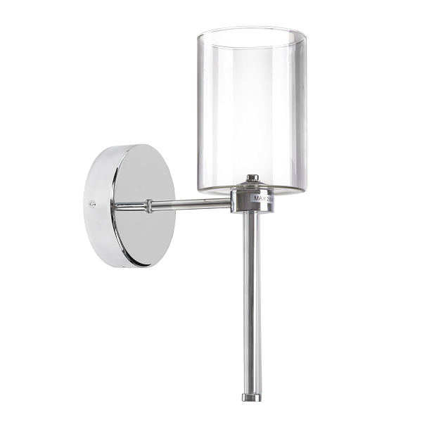 Francis Chrome And Clear Glass Wall Light - Lighting.co.za