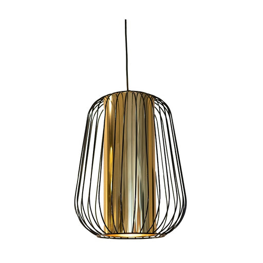 Konka Black and Gold Wire Cage Pendant Light - Lighting.co.za