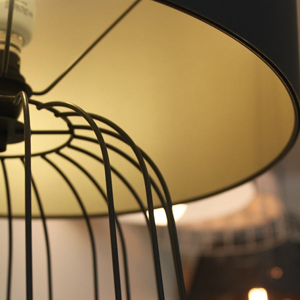 Konka Dark Grey Wire Frame And Shade Table Lamp - Lighting.co.za