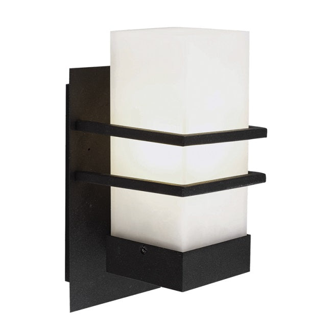 Adelia Black and Frosted Glass Outdoor Wall Light - Lighting.co.za