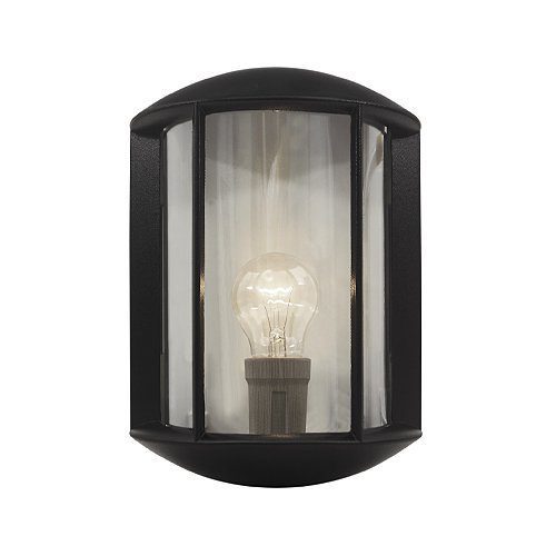 Clarette Black and Clear Outdoor Wall Light - Lighting.co.za