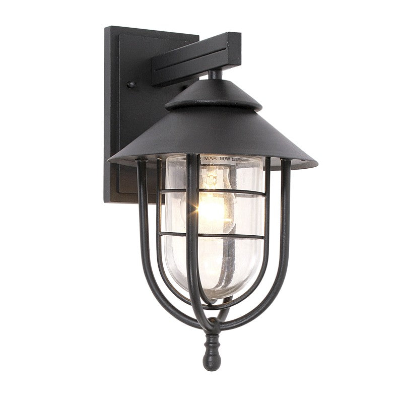Livia Outdoor Black Lantern Wall Light - Lighting.co.za