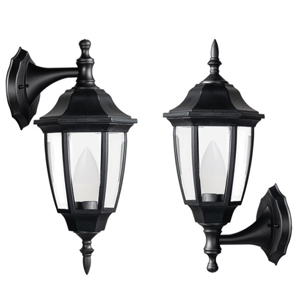 Kent Black Convertible Up Or Down Outdoor Lantern Wall Light - Lighting.co.za