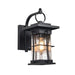 Benton Outdoor Black and Clear Glass Wall Light - Lighting.co.za