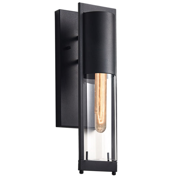 Hudson Black And Clear Glass Bathroom Wall Light - Lighting.co.za