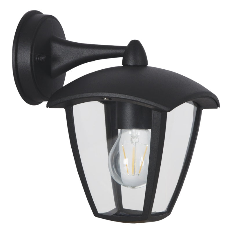 Miola 4 Panel Black Down Facing Outdoor Wall Light - Lighting.co.za